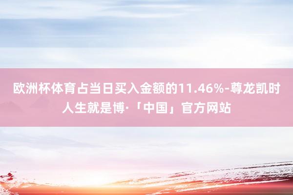 欧洲杯体育占当日买入金额的11.46%-尊龙凯时人生就是博·「中国」官方网站