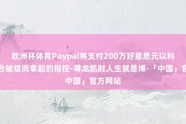 欧洲杯体育Paypal将支付200万好意思元以科罚因鸠合破绽而拿起的指控-尊龙凯时人生就是博·「中国」官方网站