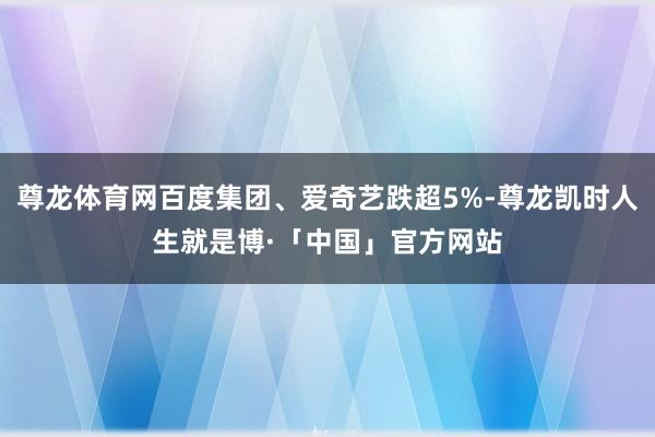 尊龙体育网百度集团、爱奇艺跌超5%-尊龙凯时人生就是博·「中国」官方网站